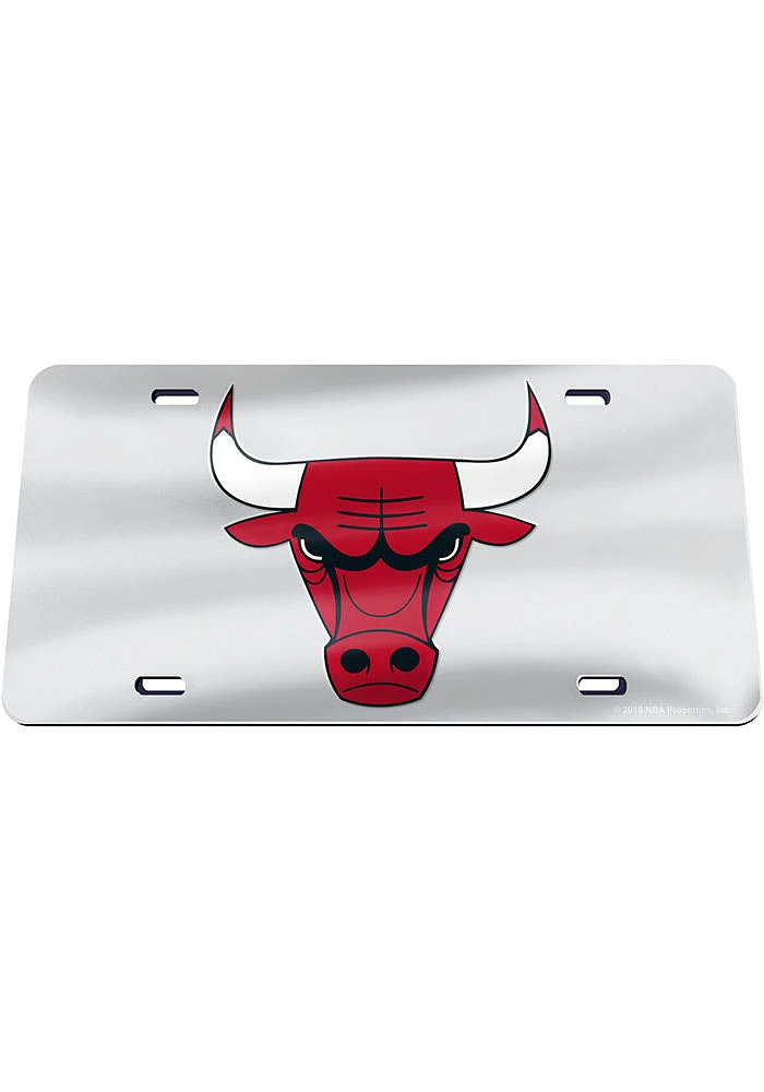 Chicago Bulls Silver Silver Car Accessory License Plate