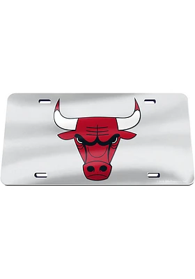 Chicago Bulls Silver Silver Car Accessory License Plate
