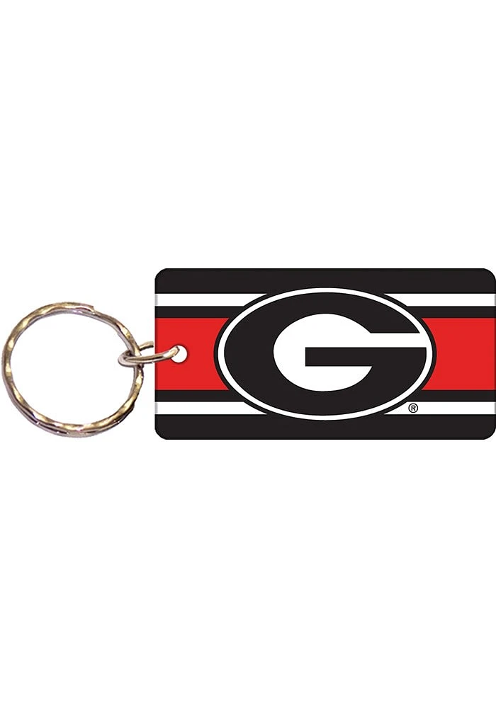 Georgia Bulldogs Stripe Keychain - Red