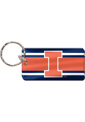 Illinois Fighting Illini Stripe Keychain - Orange