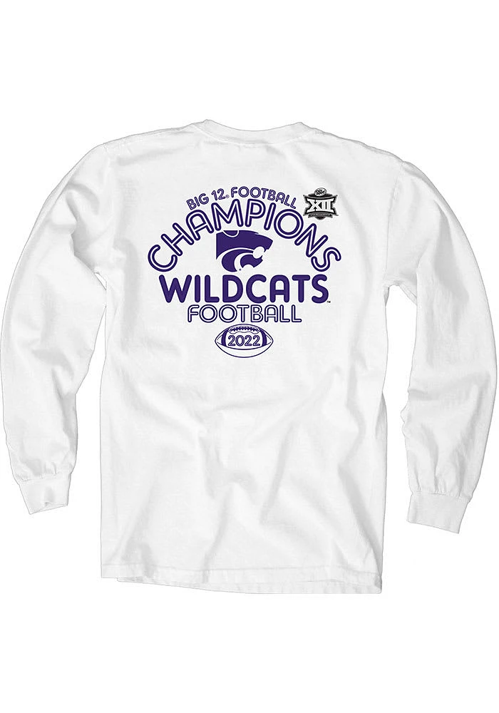 K-State Wildcats Womens White 2022 Big 12 Football Champions LS Tee
