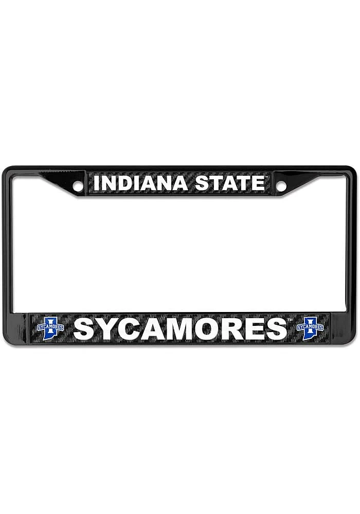 Indiana State Sycamores Carbon Fiber License Plate Frame - Black