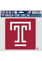 Temple Owls 5x6 Auto Decal - Red