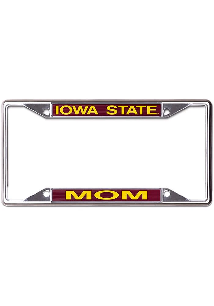 Iowa State Cyclones Mom License Plate Frame - Silver