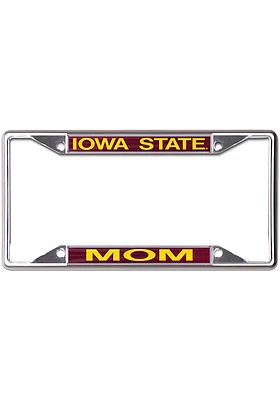 Iowa State Cyclones Mom License Plate Frame - Silver