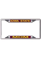 Iowa State Cyclones Mom License Plate Frame - Silver