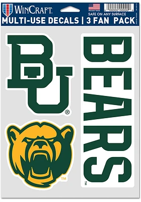 Baylor Bears 3pk Auto Decal - Green