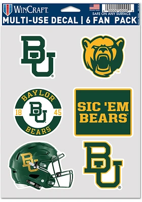 Baylor Bears 6pk Auto Decal - Green