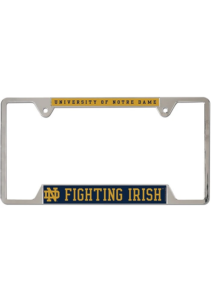 Notre Dame Fighting Irish Thin Metal Inlaid License Plate Frame - Navy Blue