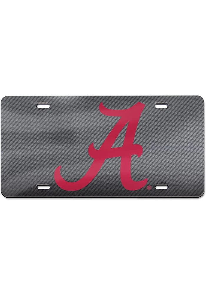 Alabama Crimson Tide Carbon Fiber Car Accessory License Plate