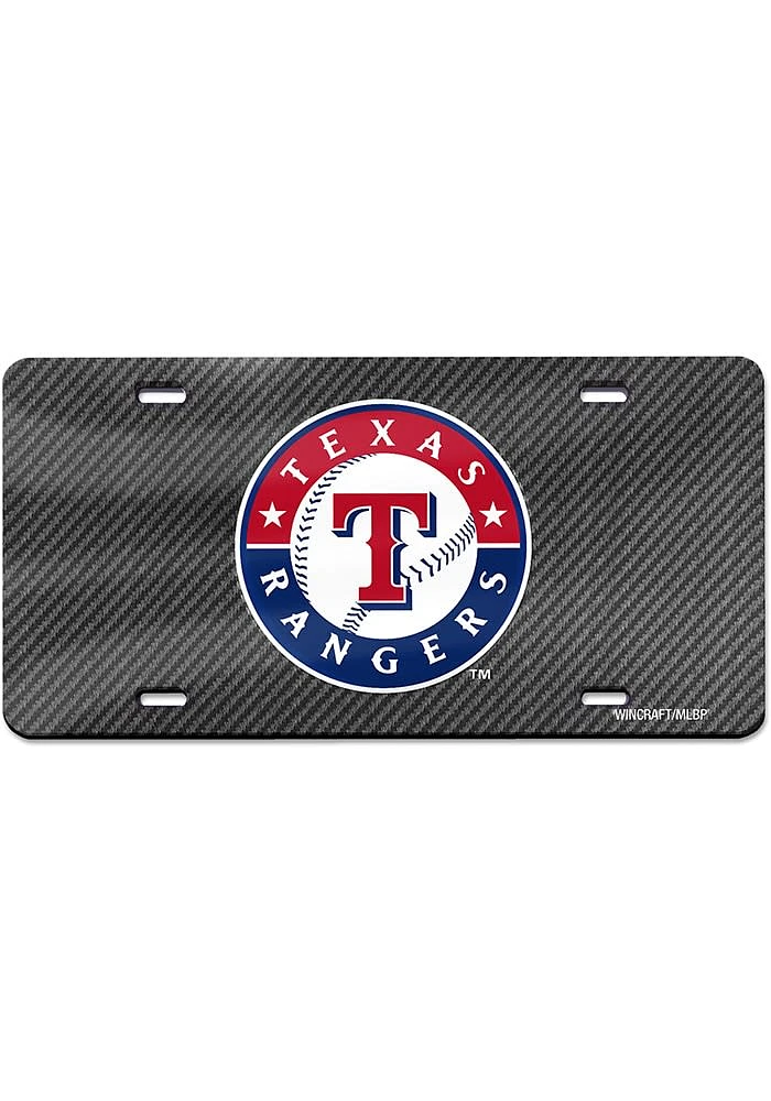Texas Rangers Carbon Fiber Car Accessory License Plate