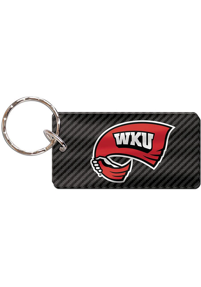 Western Kentucky Hilltoppers Carbon Rectangle Keychain - Grey