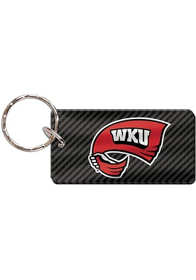 Western Kentucky Hilltoppers Carbon Rectangle Keychain - Grey
