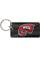 Western Kentucky Hilltoppers Carbon Rectangle Keychain - Grey