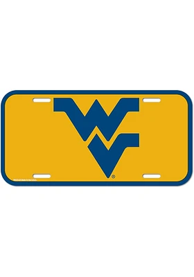 West Virginia Mountaineers Navy Blue Plastic Car Accessory License Plate