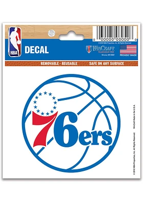 Philadelphia 76ers Multi-Use 3x4 Auto Decal - Red