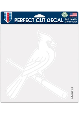 St Louis Cardinals 8x8 White Auto Decal - Red
