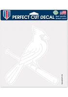 St Louis Cardinals 8x8 White Auto Decal - Red