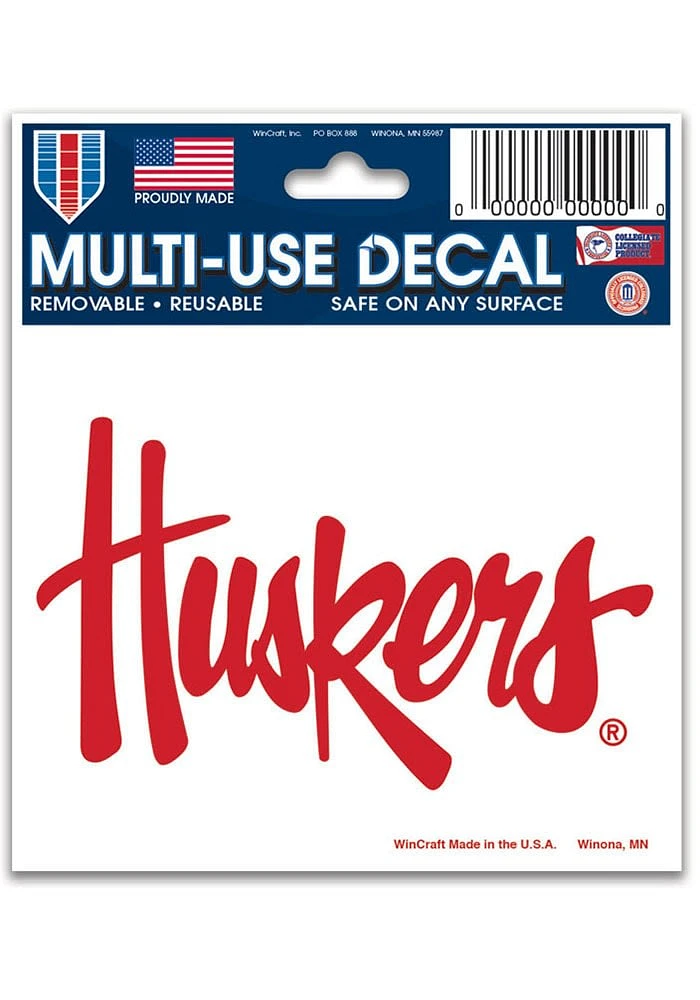 Nebraska Cornhuskers 5x7 Auto Decal - Red