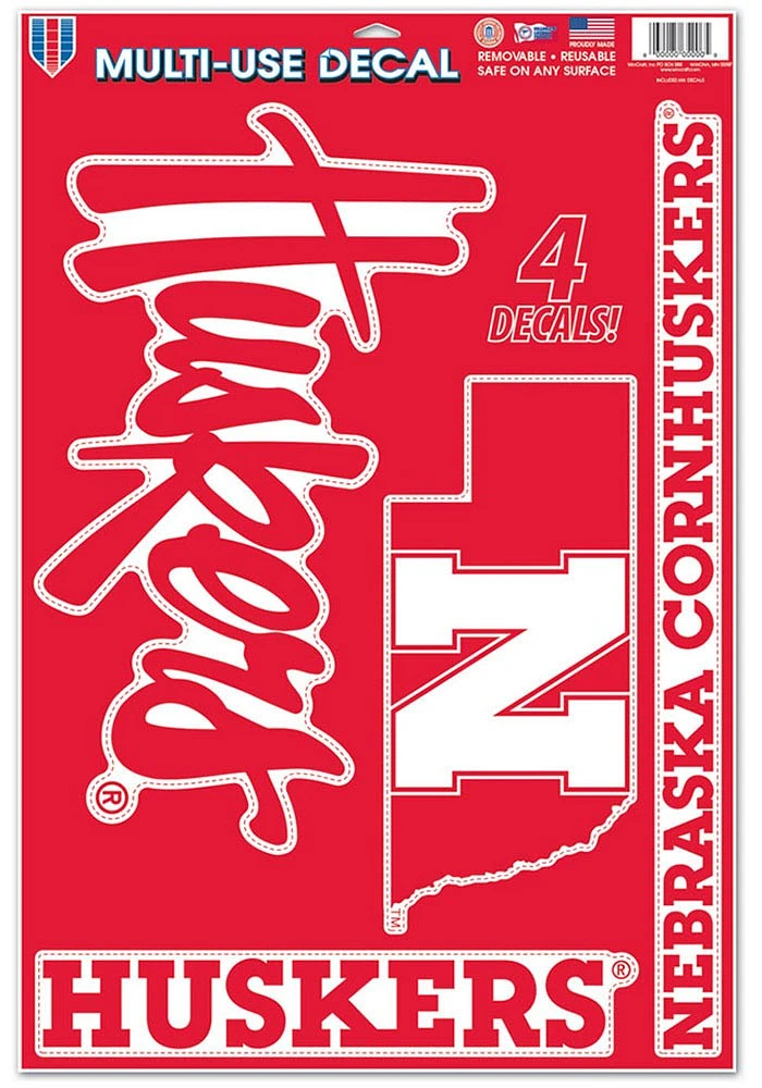 Nebraska Cornhuskers 11x17 multi use Auto Decal - Red
