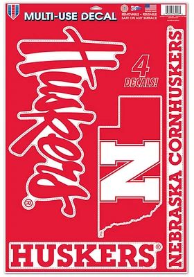 Nebraska Cornhuskers 11x17 multi use Auto Decal - Red