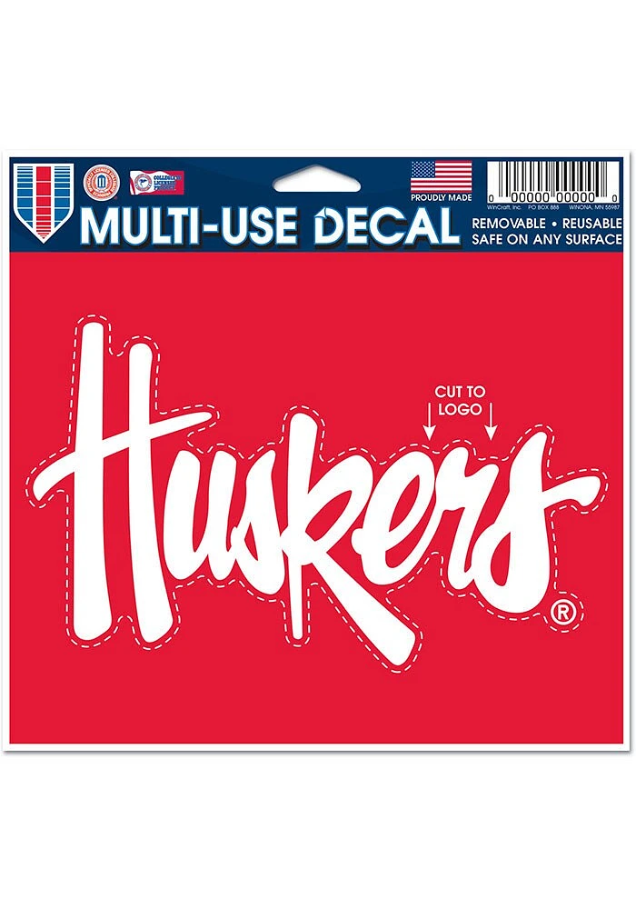 Nebraska Cornhuskers 5x6 multi use Auto Decal - Red