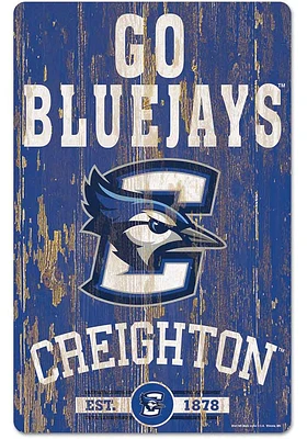 Creighton Bluejays 11x17 Wood Sign - Blue