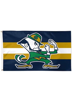 Notre Dame Fighting Irish Horizontal Stripes 3x5 Ft Navy Blue Silk Screen Grommet Flag