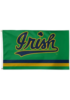 Notre Dame Fighting Irish Team Edition 3x5 Ft Silk Screen Grommet Flag - Green