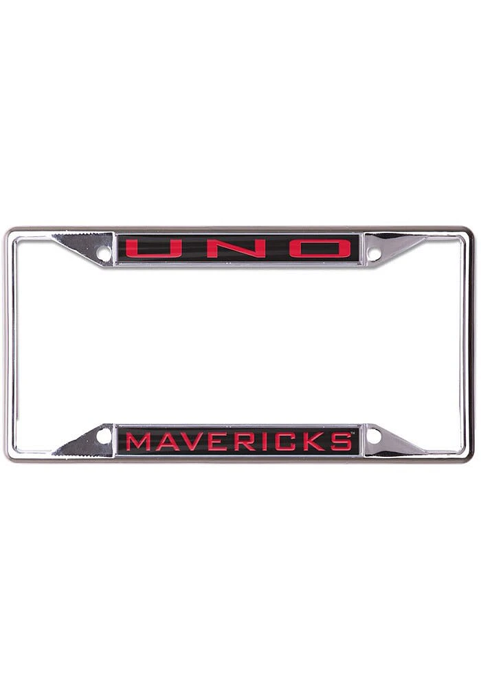UNO Mavericks Metallic License Plate Frame - Red