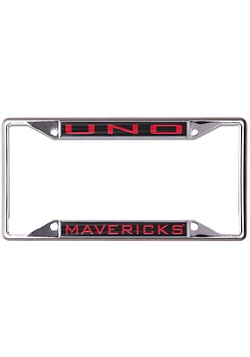 UNO Mavericks Metallic License Plate Frame - Red
