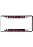 UNO Mavericks Metallic License Plate Frame - Red