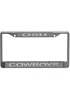 Oklahoma State Cowboys frosted License Plate Frame - Silver