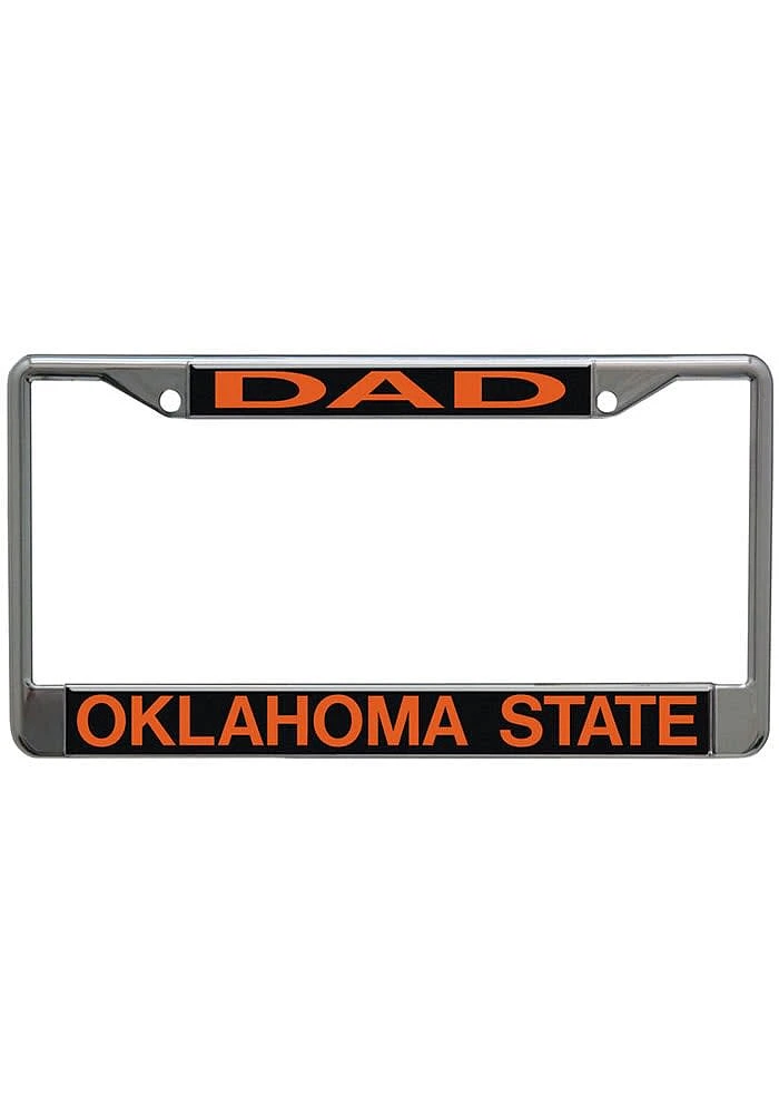 Oklahoma State Cowboys dad License Plate Frame - Orange