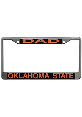 Oklahoma State Cowboys dad License Plate Frame - Orange