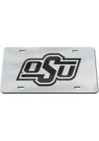 Oklahoma State Cowboys Silver black on silver Car Accessory License Plate