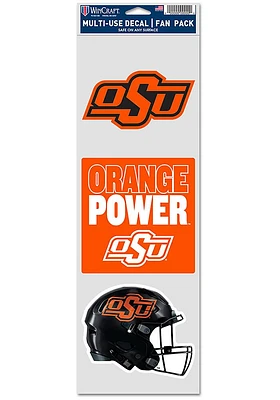 Oklahoma State Cowboys 3pk Auto Decal - Orange