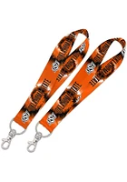 Oklahoma State Cowboys Key Strap Tye Dye Lanyard - Orange