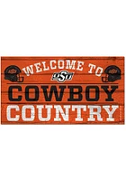 Oklahoma State Cowboys Welcome To 13x24 Wood Sign - Orange