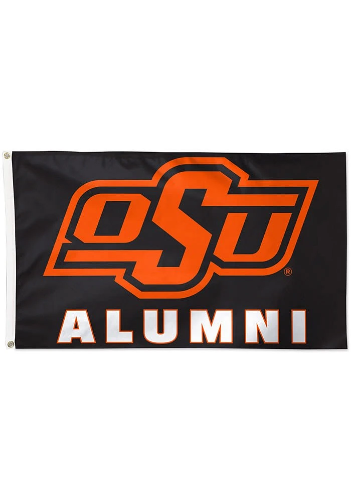Oklahoma State Cowboys alumni Silk Screen Grommet Flag - Black