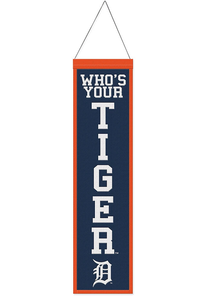 Detroit Tigers 8x32 Slogan Banner - Navy Blue