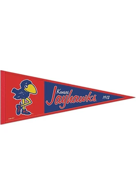 Kansas Jayhawks 13x32 Vault Logo Pennant - Blue