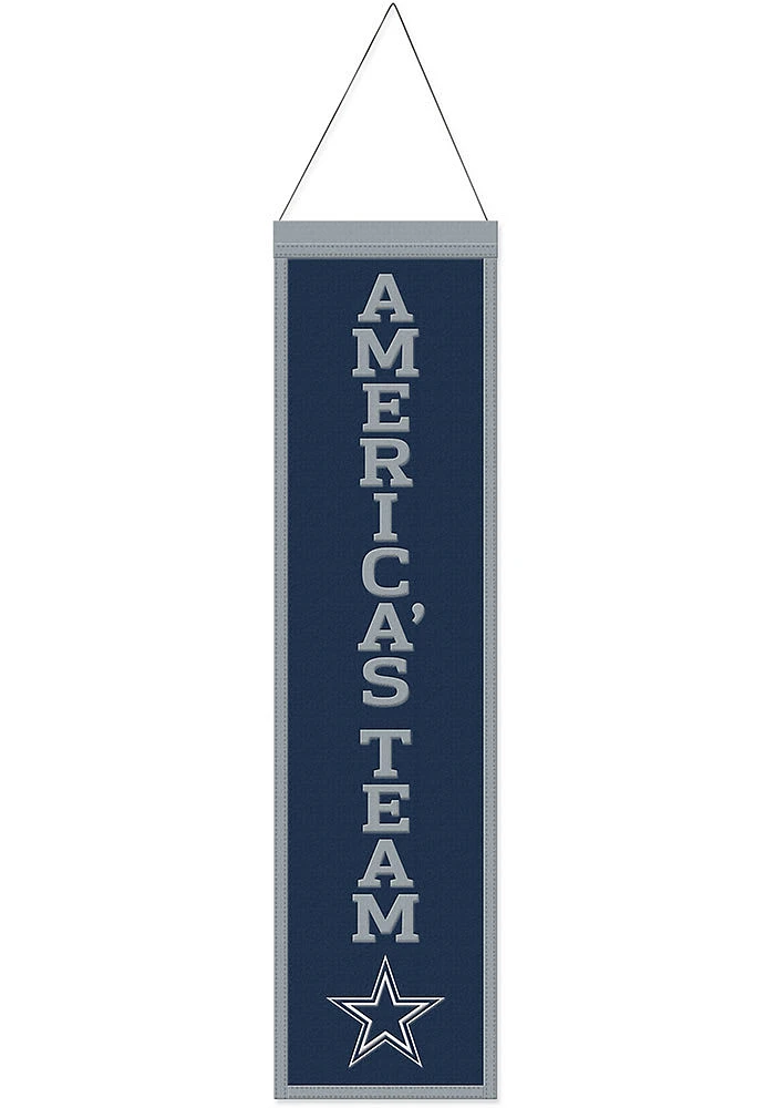 Dallas Cowboys 8x32 Slogan Banner - Navy Blue