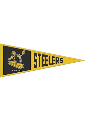 Pittsburgh Steelers 13x32 Retro Pennant - Black
