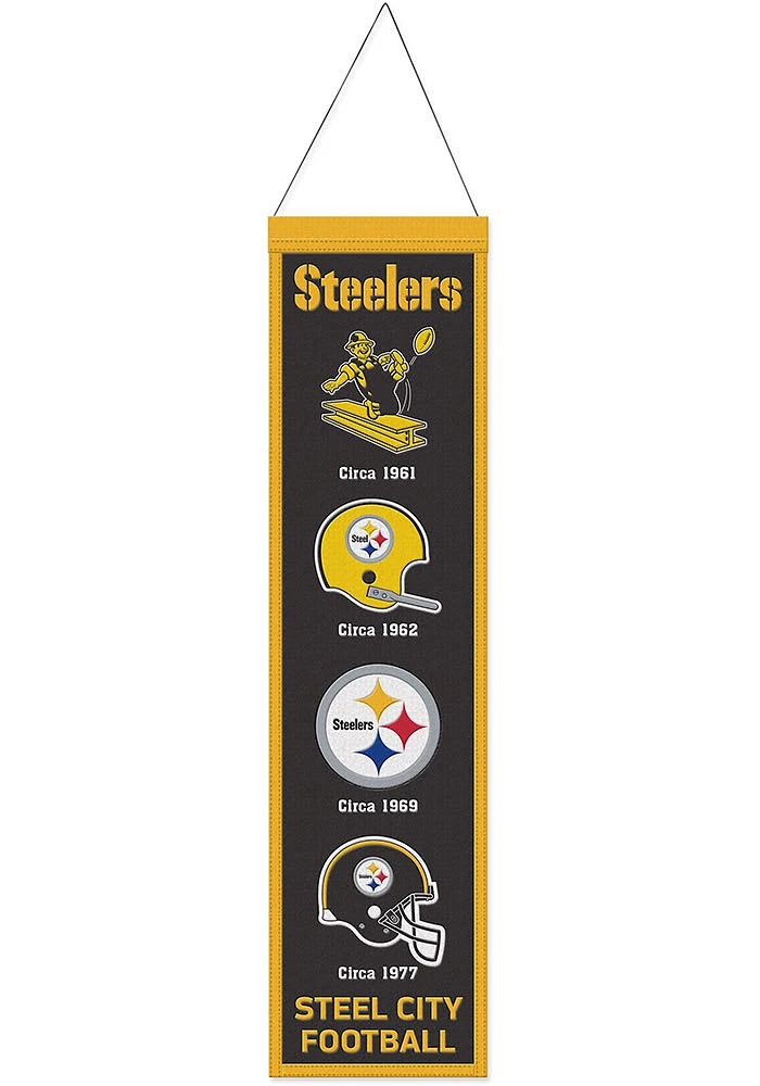 Pittsburgh Steelers 8x32 Evolution Banner - Black