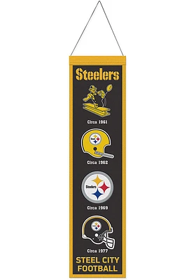 Pittsburgh Steelers 8x32 Evolution Banner - Black