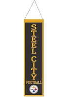 Pittsburgh Steelers 8x32 Slogan Banner - Black