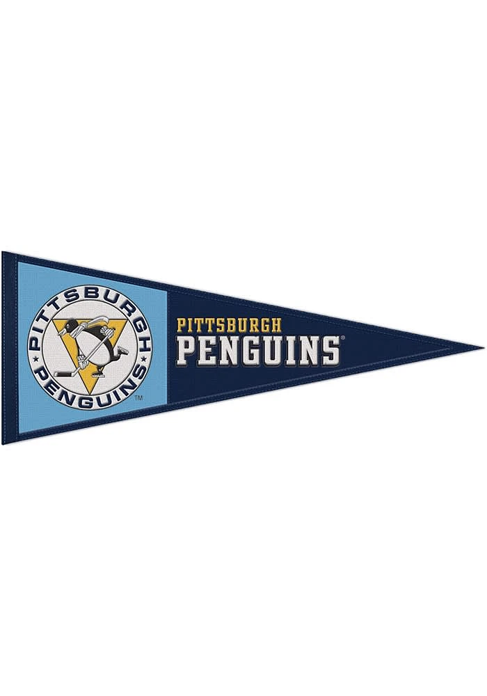 Pittsburgh Penguins 13x32 Retro Pennant - Black