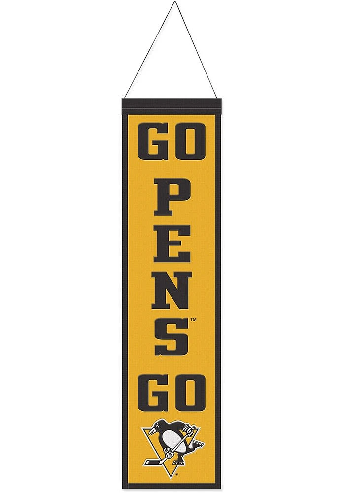 Pittsburgh Penguins 8x32 Slogan Banner - Black