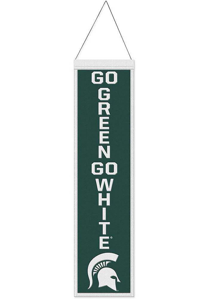 Michigan State Spartans 8x32 Slogan Banner - Green